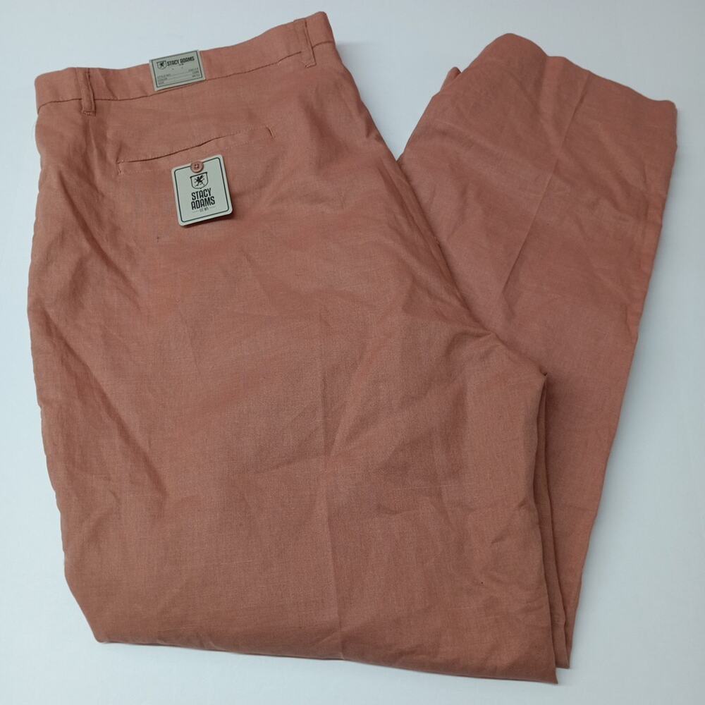 Stacy Adams Linen Cotton Dress Pants Men's Size 48x32‎ Cork